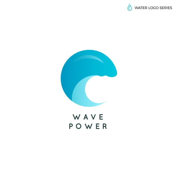 水のロゴ。青い水のロゴ。水の最高のロゴ。アクアロゴ。明るい水のロゴ。エコロゴ。環境ロゴ。ナチュラルロゴ。水エネルギーのロゴ。代替エネルギーロゴ。ウェーブロゴ — ストックベクタ