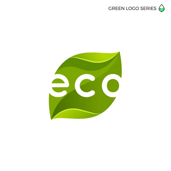 Логотип листя. Логотип зеленої енергії. Біоенергетика. Еко-зелений логотип. Логотип свіжої їжі. Натуральний логотип. Логотип натуральної їжі. Логотип природного елемента. Логотип альтернативної енергії. Логотип відновлюваної енергії. Логотип екології — стоковий вектор