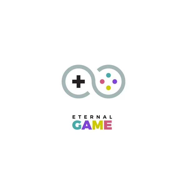 Gamepad-logo. Gamepad vector logo. Joystick-logo. Joystick vector logo. Spel logo. Spel vector logo illustratie. Video game logo. Video game vector logo — Stockvector