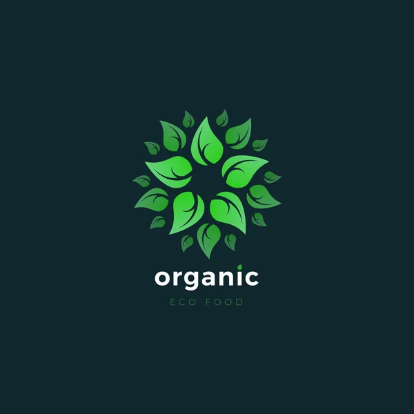 オーガニック製品です。緑の eco マーク. — ストックベクタ