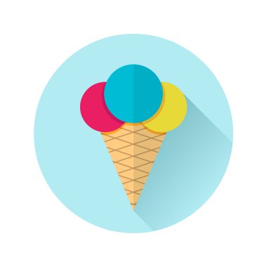 Daire içinde renkli dondurma