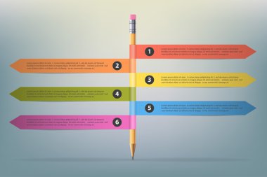 kalem ile renkli infographics merdiven
