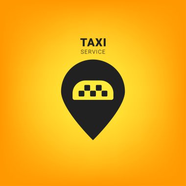 Siyah ve sarı taksi logosu