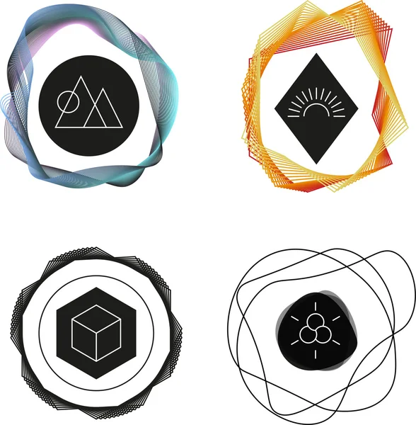 Geometrisch abstrakte Logos — Stockvektor