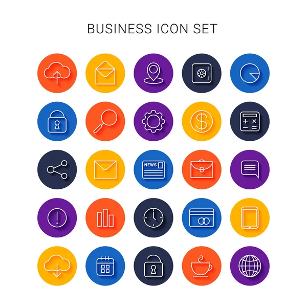 Icônes d'affaires colorées — Image vectorielle
