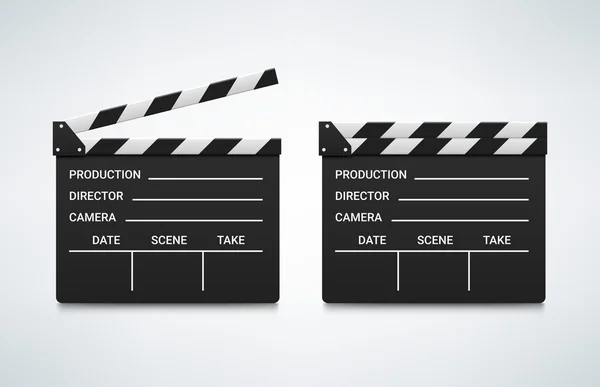 Açık ve kapalı sinema clapperboards
