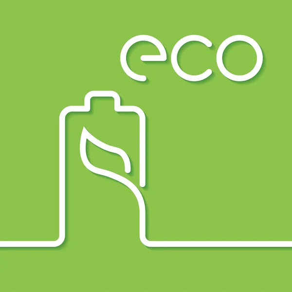 Eco energie baterie a list — Stockový vektor