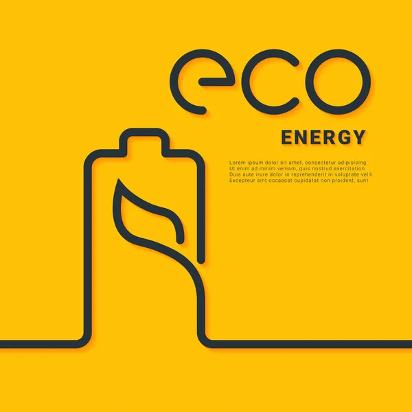 Eco batterie d'énergie et feuille — Image vectorielle