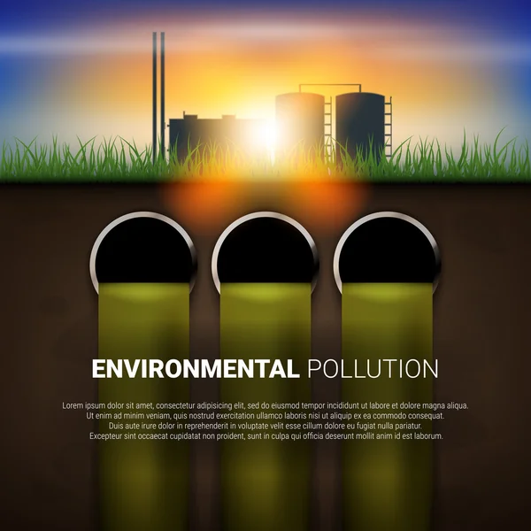 Concepto de contaminación ambiental — Vector de stock