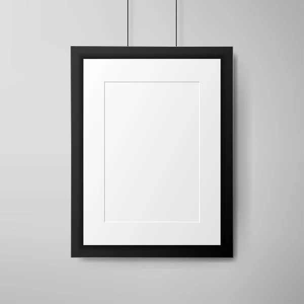 Black frame on wall — Stock Vector