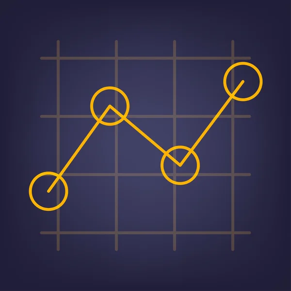 Increasing graph with grid — Stock Vector