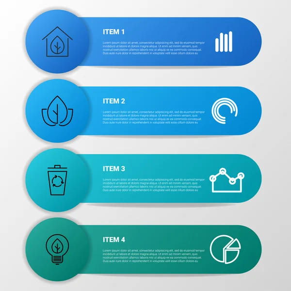 Infografías ecológicas con cintas — Archivo Imágenes Vectoriales