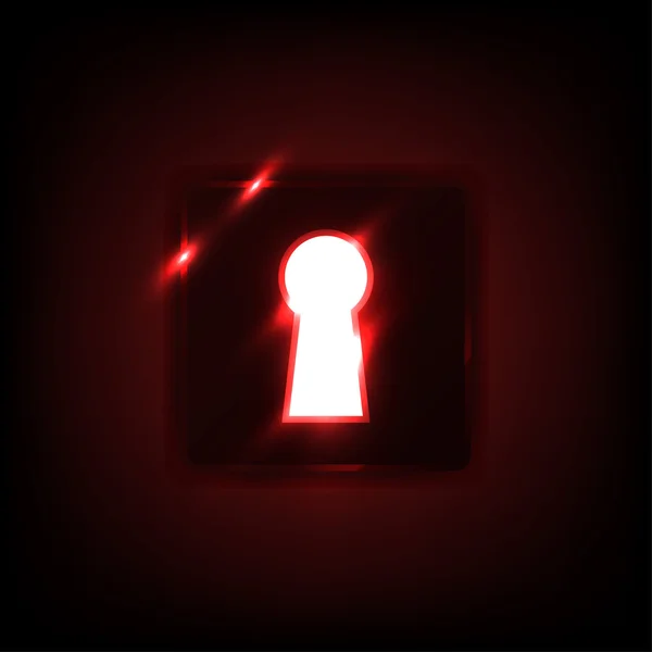 Porte rouge avec trou de serrure — Image vectorielle