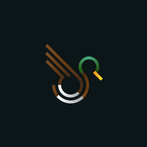 装饰的鸭徽标 — 图库矢量图片