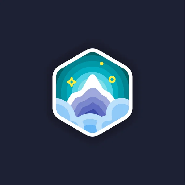 Gekleurde logo van berg — Stockvector
