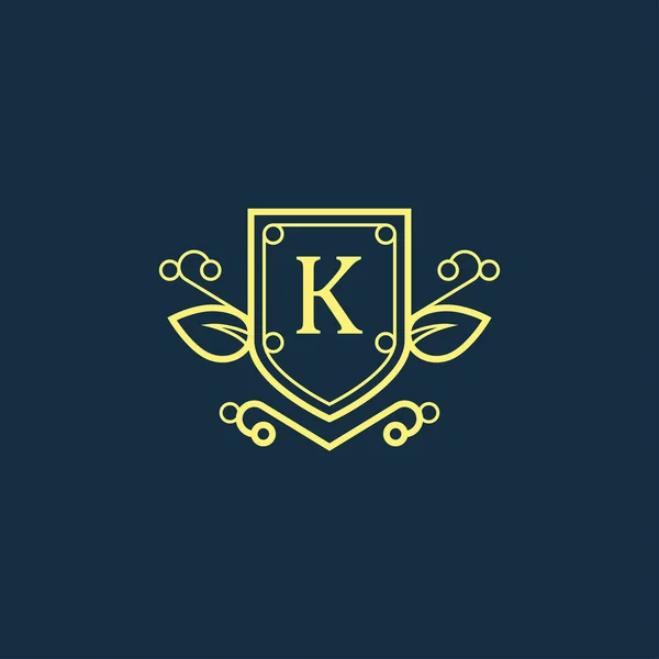 K harfi ile zarif monogram — Stok Vektör