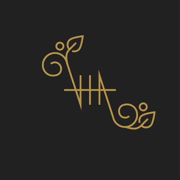 Elegante monogram met de letter M — Stockvector