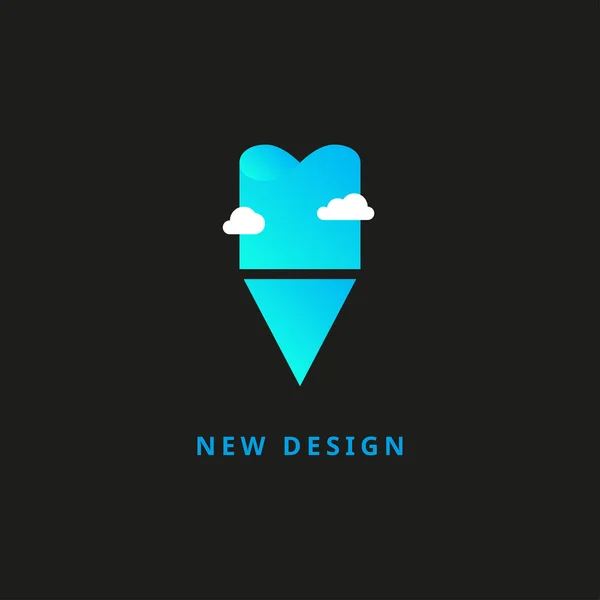 Modrou tužkou logo — Stockový vektor
