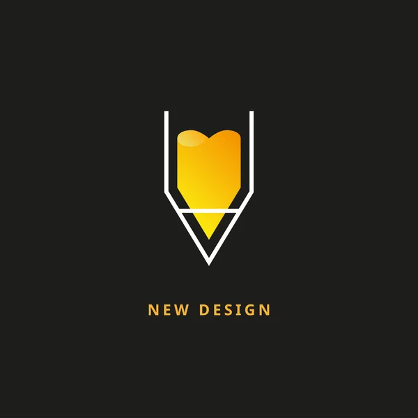 Logo crayon jaune — Image vectorielle
