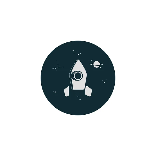 Rocket e pianeta logo — Vettoriale Stock