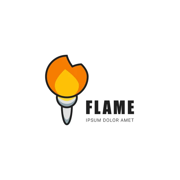 Emblem of torch with flames — Stock Vector