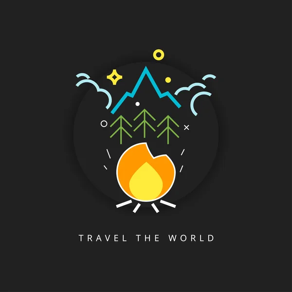 다채로운 여행 컨셉 — 스톡 벡터