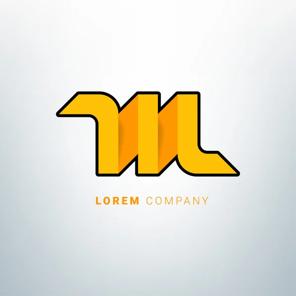 Logo list pomarańczowy M — Wektor stockowy