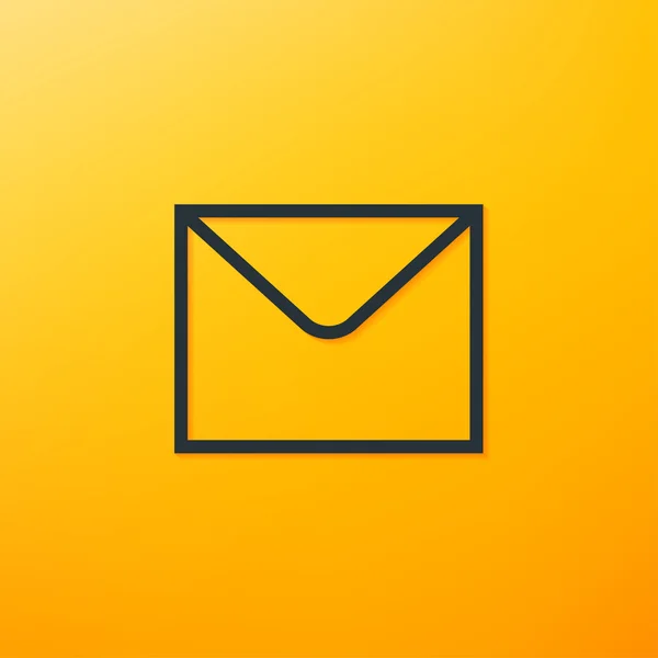 黑色和黄色的邮件图标 — 图库矢量图片