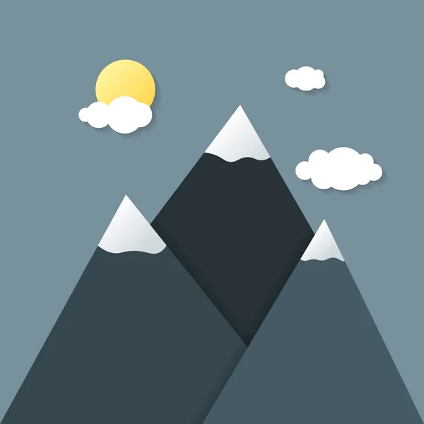 Three mountains at night — Stock Vector