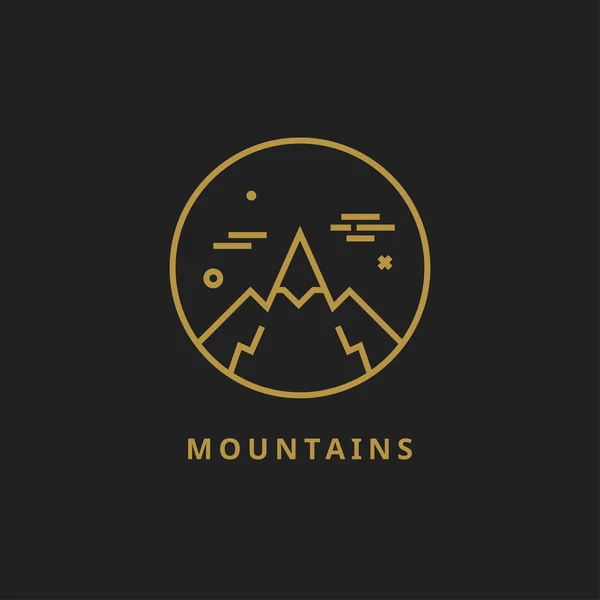 Logotipo geométrico das montanhas — Vetor de Stock