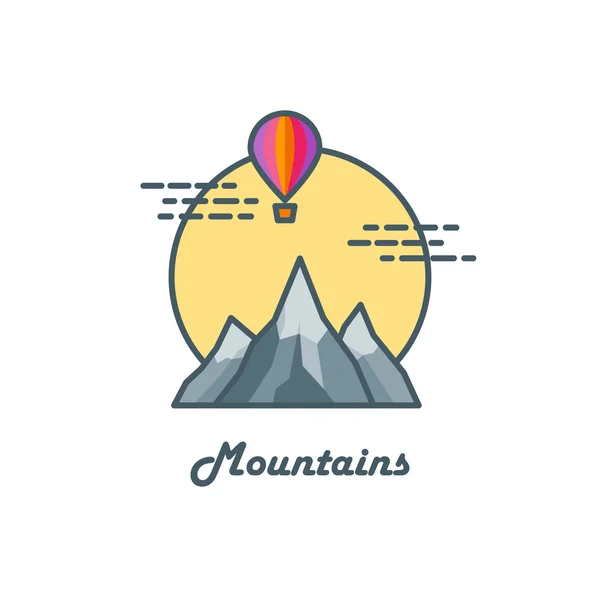 Coloridas montañas logo — Archivo Imágenes Vectoriales