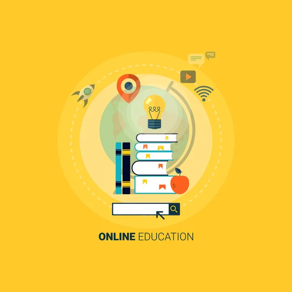 Концепция онлайн образования — стоковый вектор