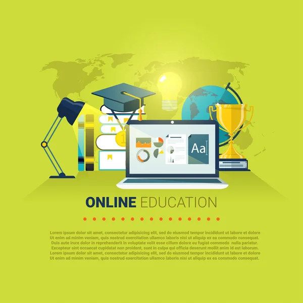 Online education concept — Stock Vector