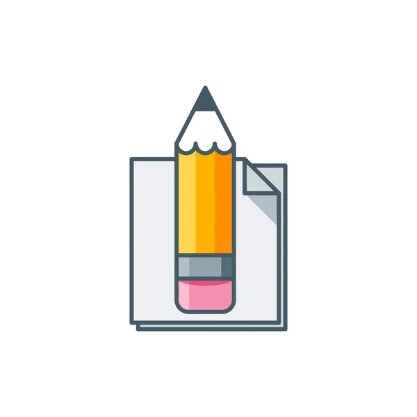 Grand crayon et papiers — Image vectorielle