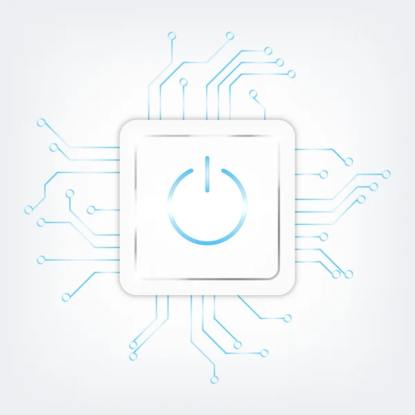 Processore di potenza e microcircuito — Vettoriale Stock