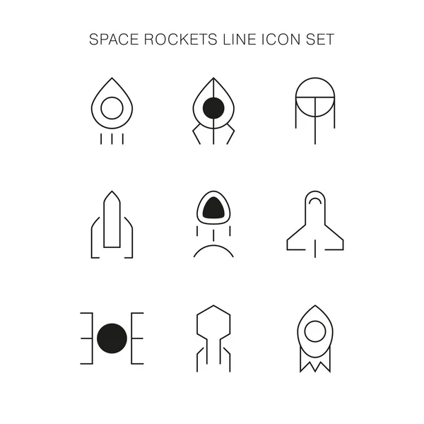 Raketten schetsen logo's set — Stockvector