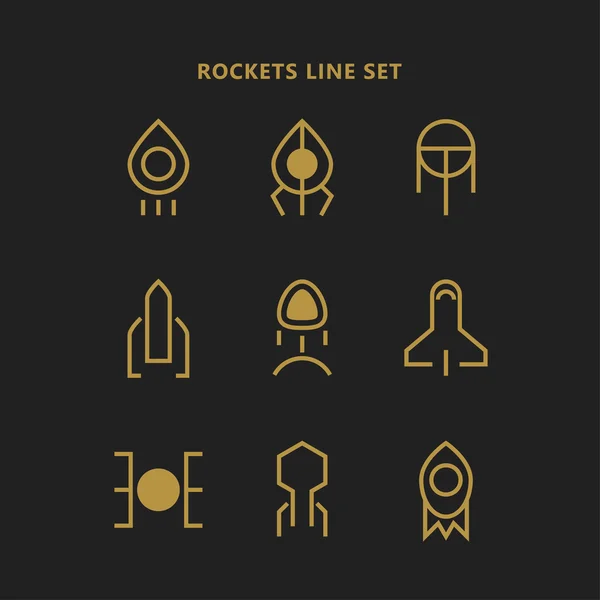 Raketer beskriva logotyper set — Stock vektor