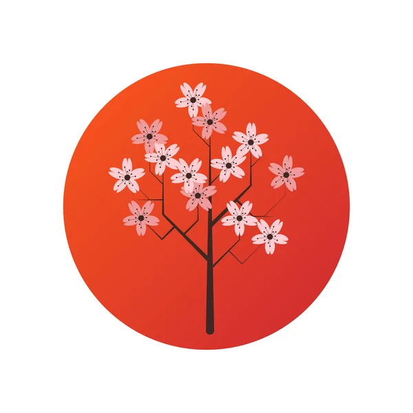Sakura fleuri arbre — Image vectorielle