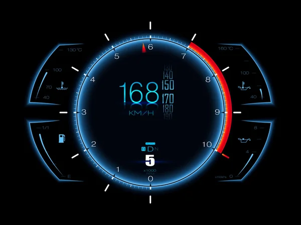 运动轿车车速表 — 图库矢量图片