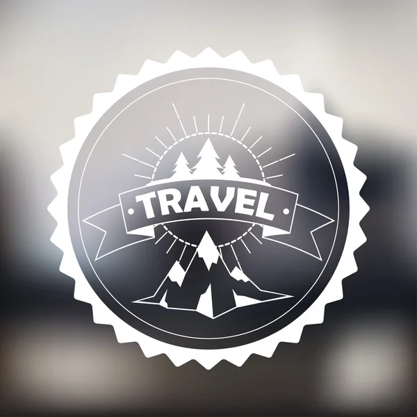 Round travel label — стоковый вектор