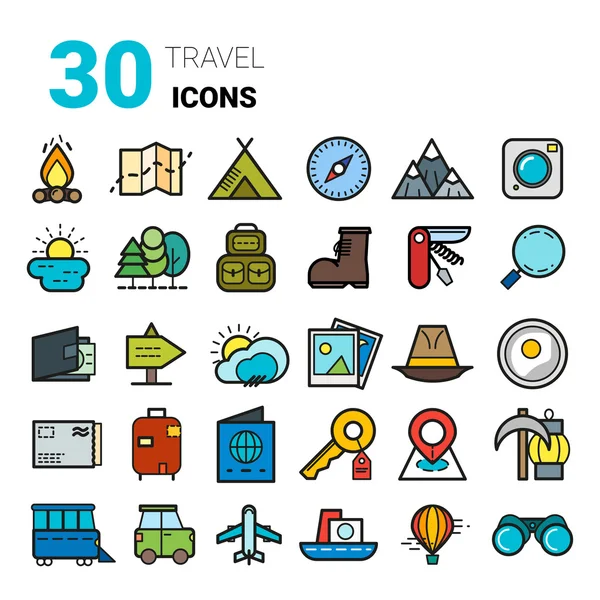 Conjunto de ícones de viagem — Vetor de Stock