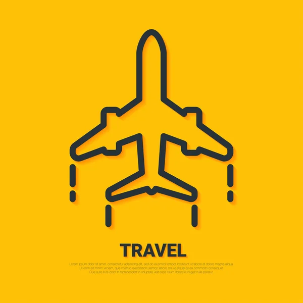 Airplane travel concept — Stock Vector