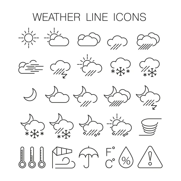 Eine Reihe von Wettersymbolen — Stockvektor