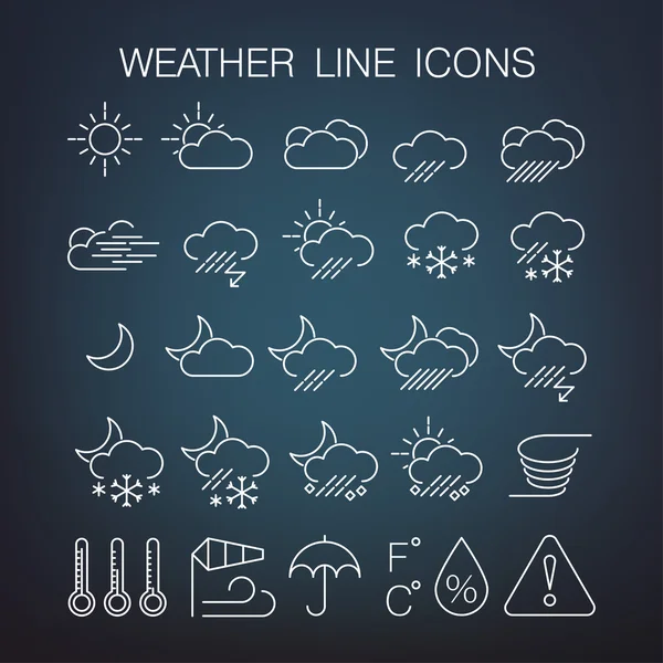 Eine Reihe von Wettersymbolen — Stockvektor