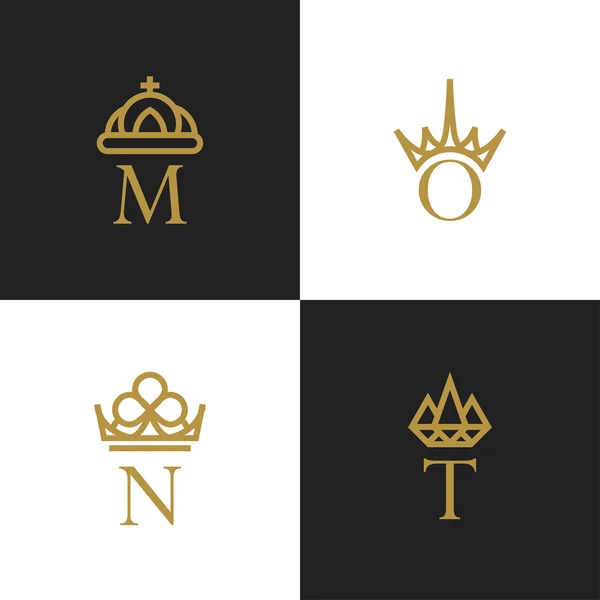 Letters with crowns logos Vector Graphics