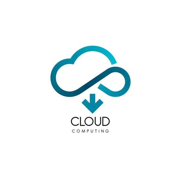 Хмарні обчислення логотип — стоковий вектор