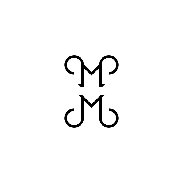 Monogramme avec double lettre M — Image vectorielle