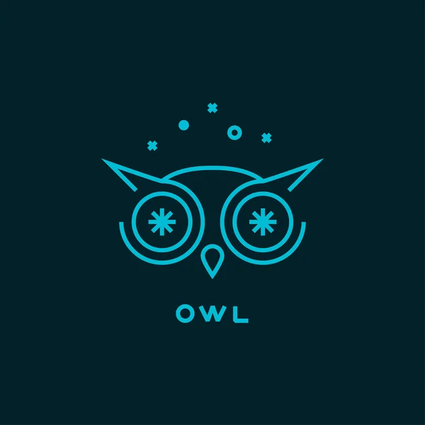 Логотип сови з зірками — стоковий вектор