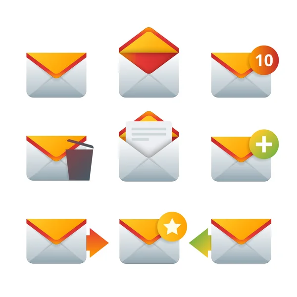 Colorful mail icons — Stock Vector