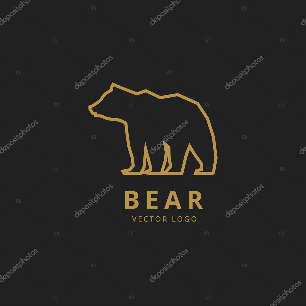 Bear silhouette logo. Simple vector illustration